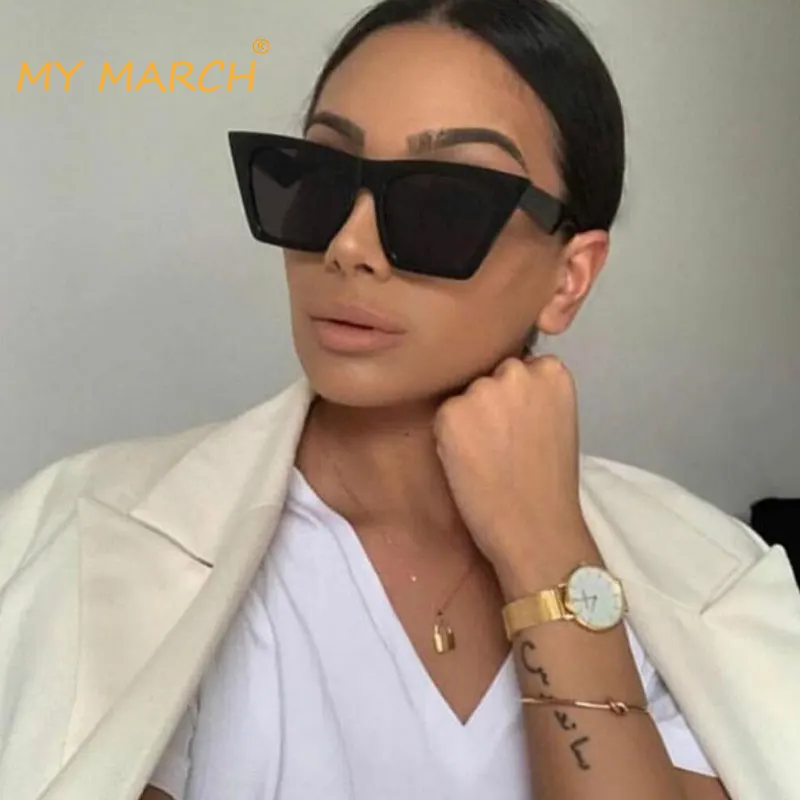 

2020 Retro Cat eye Sunglasses Women Brand Design Vintage Lady Sunglass Black okulary Sun glasses UV400 lunette soleil femme