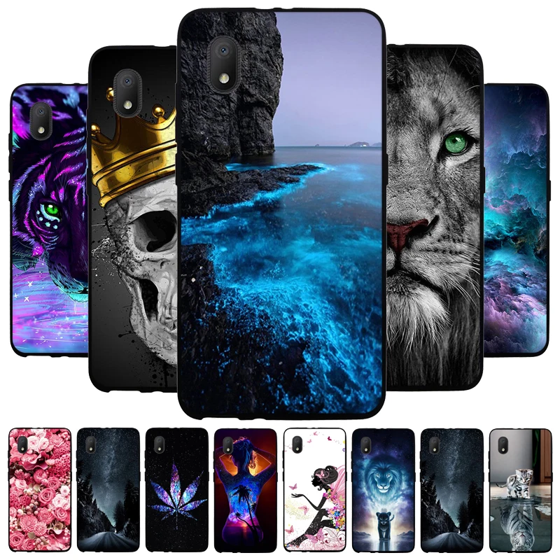 Funda de teléfono para Alcatel 1B 2020 5002D, funda protectora de silicona de 5,5 pulgadas TPU para Alcatel 1A 2020, parachoques negro suave