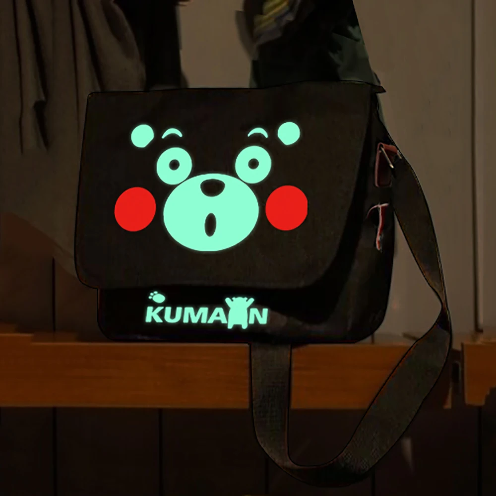 MeanCat KUMAMON Crossbody Bag for Children Students Light in Dark Messenger Bag