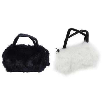 

Lovely Fur Leather Handbag Shoulder Bag Winter Black & Lady Girl Pretty Cute Lovely Plush Fur Hairy Handbag Shoulder Bag Messeng