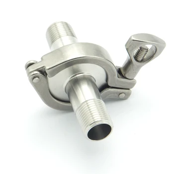 

304 Stainless Steel Sanitary Pipe Fitting Set 1-1/4" NPT Male Thread Ferrule + 1.5" Tri Clamp + Silicon Gasket For Home Brew