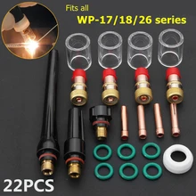 22 шт. набор TIG сварки короткие газа объектив#10 Pyrex чашка для Tig WP-17/18/26 фонарь сварки Нержавеющая сталь, Алюминий, Утюг, литое железо