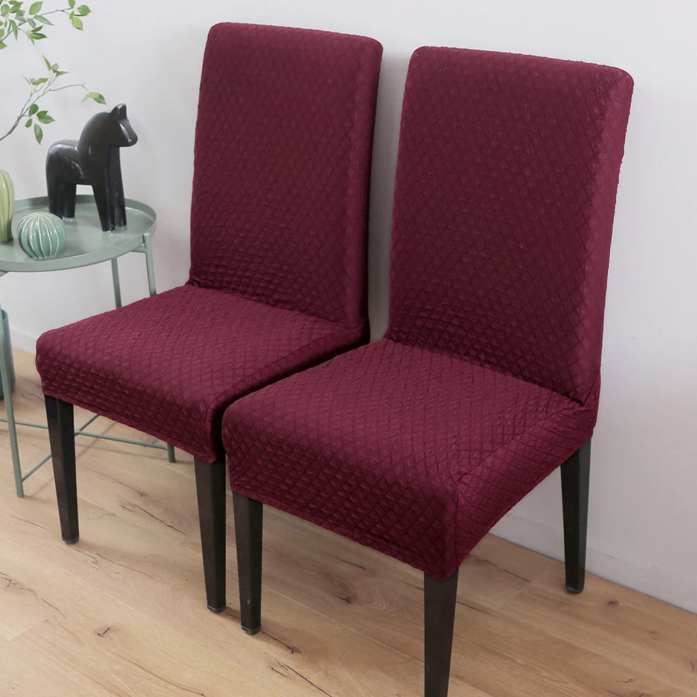 Knitting Jacquard Solid Color Big Chair Cover Thick Elastic Seat Chair Covers Stretch Slipcovers For Wedding Banquet Hotel
