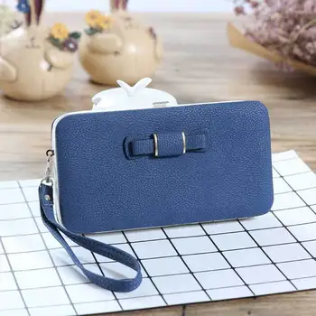

2020 new women's wallet solid color zipper coin purse fashion small fragrance long zipper clutch folding card bag