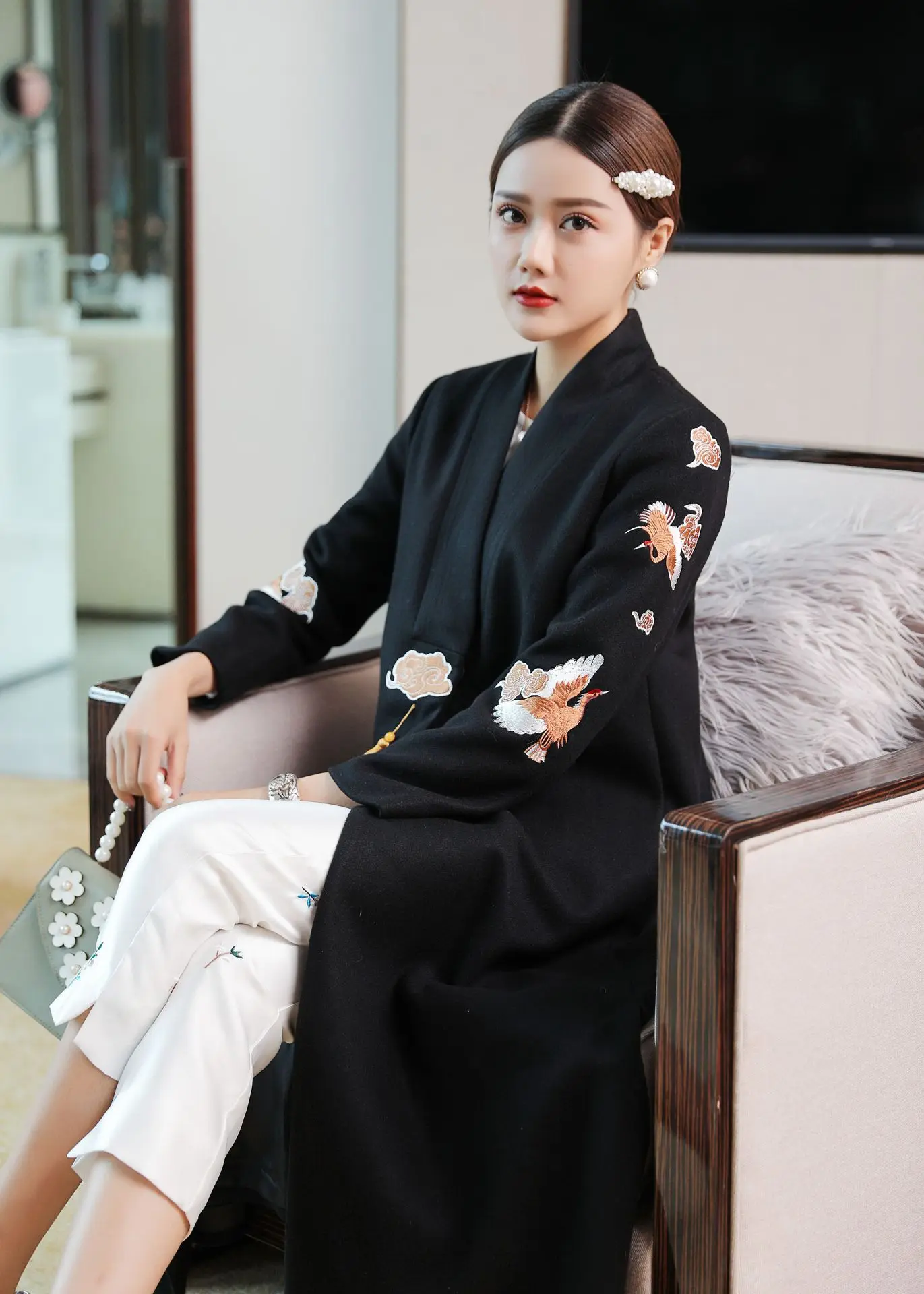 Осенняя и зимняя Китайская одежда Cheongsam ретро вышитый Улучшенный китайский костюм топы китайский стиль Wo