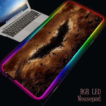 

ZSUXTC XL Large Mousepad Batman Logo RGB Esports Game Player Computer Keyboard Pad Color Light Non-slip Rubber LED Desktop Pad