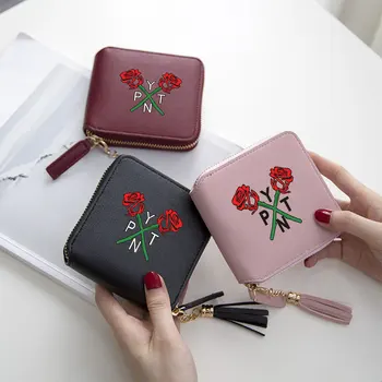 

payton moormeier printing Harajuku Originality Wallets wallet Women Mini Purse Accessories Short Zipper card Bags Tassels Wallet