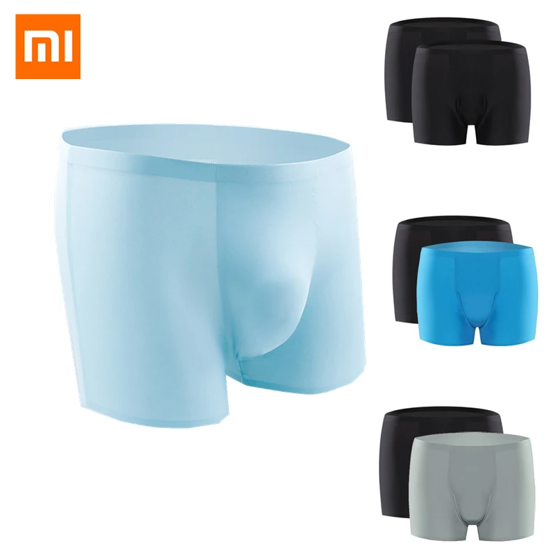 

MI Mijia 2Pcs Air Sensation Men's Underwear Superfine fiber Ultra-thin Light Breathable 3D No Trace Pants Four Corners Short