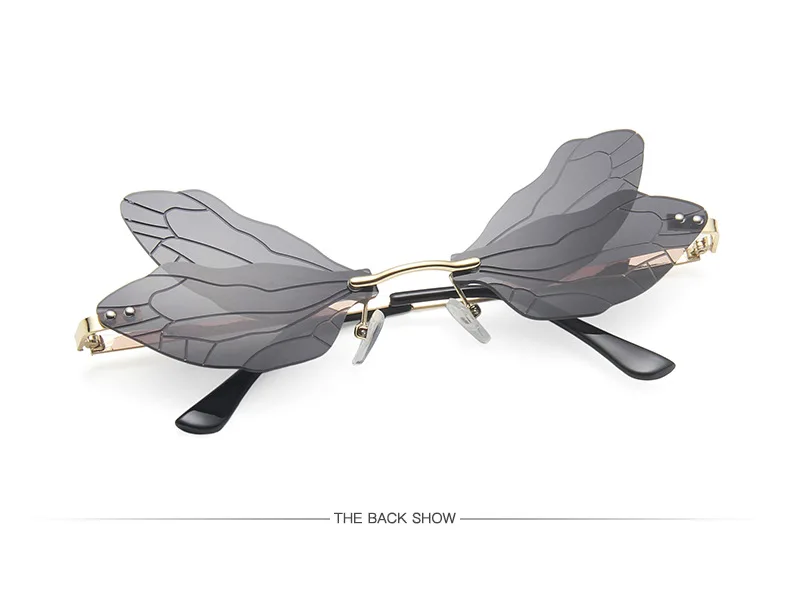 New Fashion Dragoy  Sunglasses Women Men Brand Design Rimless Wave Eyewear  Trending Narrow Sun glasses_voghion.com