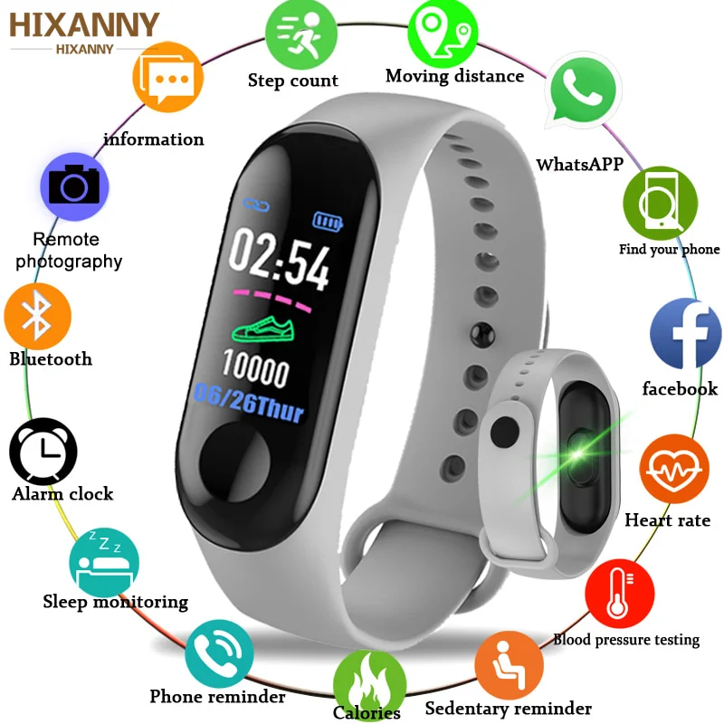 

2019 Smart Sport Bracelet Wristband Blood Pressure Heart Rate Monitor Pedometer Smart Watch men For Android iOS Fitness tracker