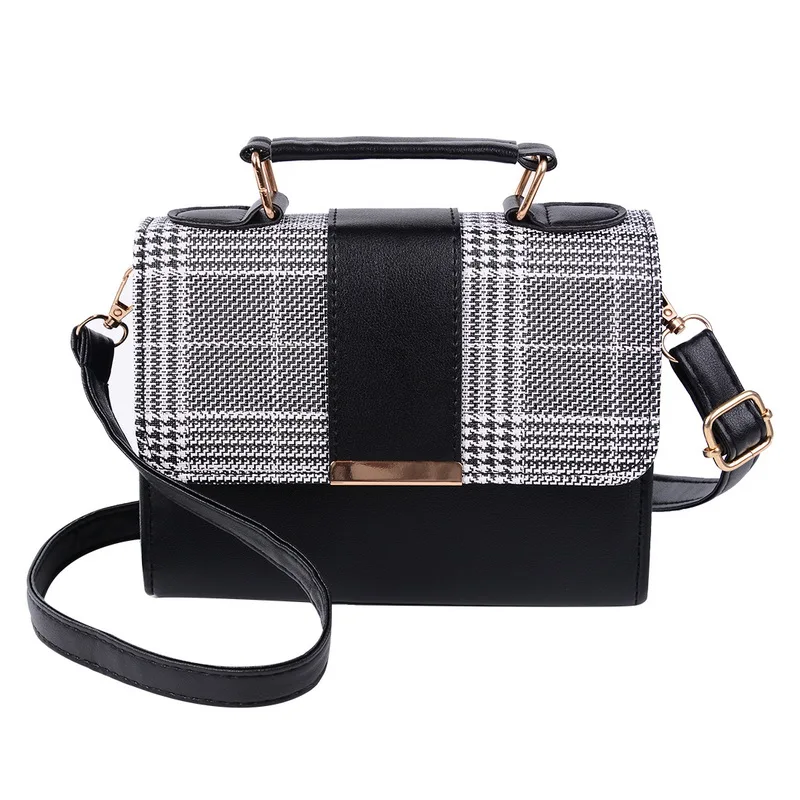 black plaid Litthing летняя модная женская сумка кожаные сумки PU сумка на плечо маленькая сумка через плечо с клапаном для женщин сумка-мессенджер для женщин - Цвет: black plaid