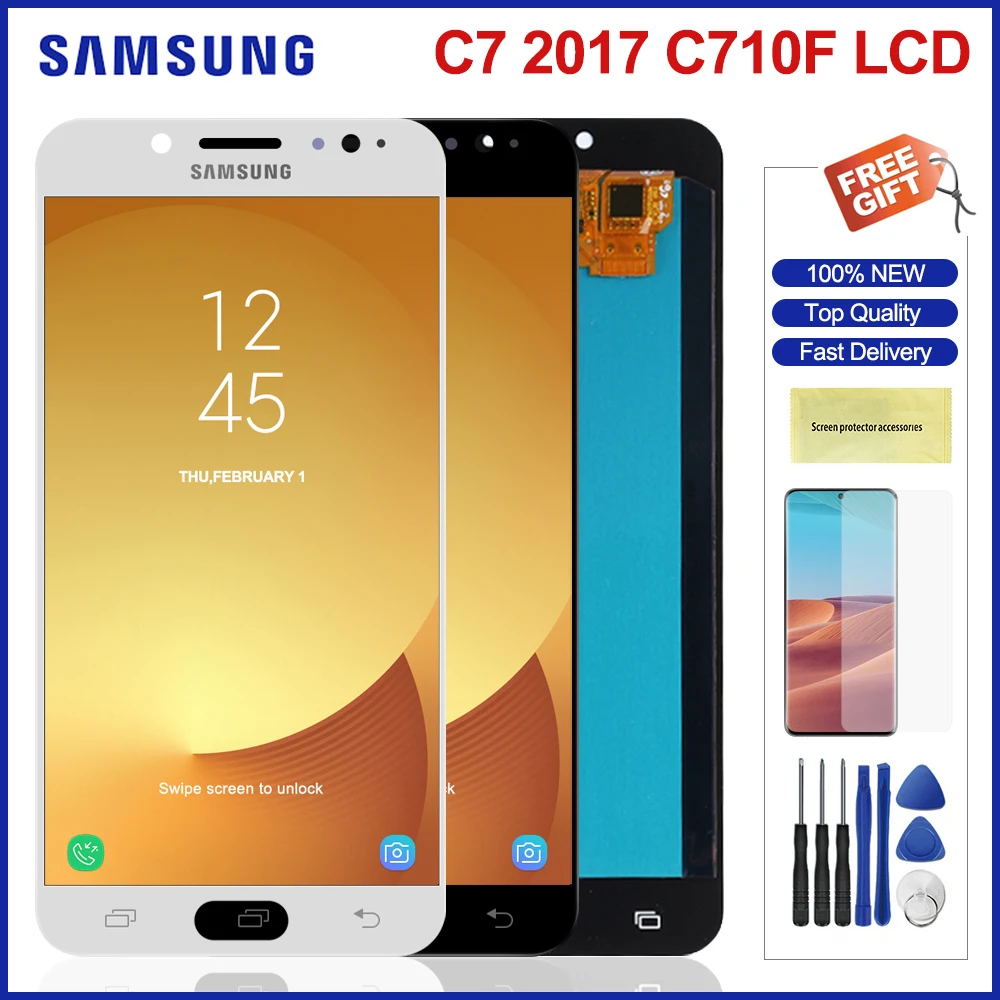 Amoled-экран для Samsung Galaxy C7 2017 C710F C7100 ЖК-дисплей сенсорный экран дигитайзер в сборе C8
