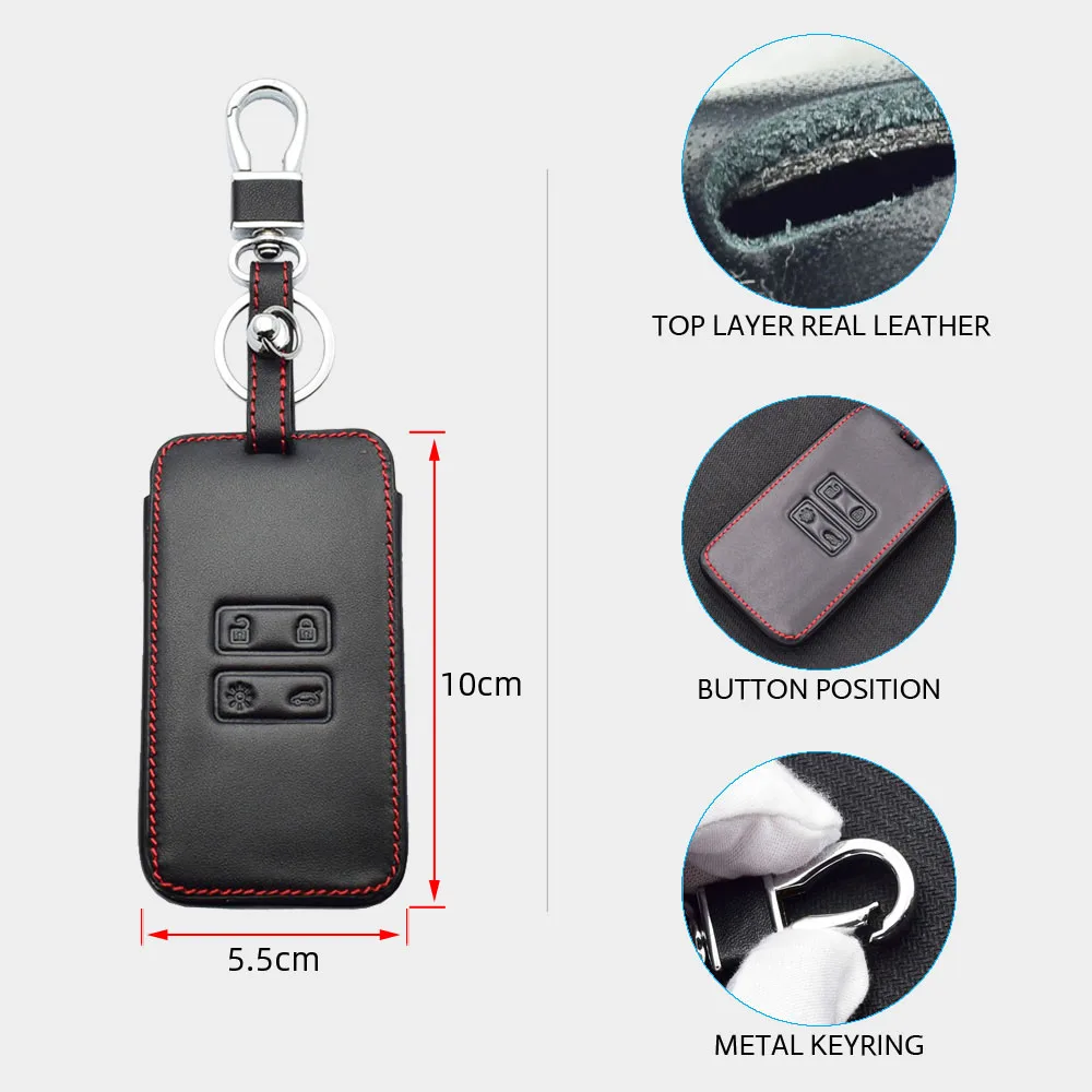 Key Case Cover Key Case Car Key Shell Leather Car Key Cover Bag For Renault Captur Koleos Kadjar Arkana Megane Clio Dacia Duster Sandero Stepway