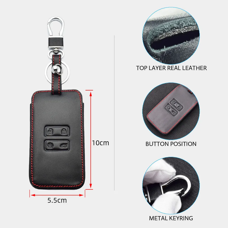 HIBEYO Smartkey, Custodia Per Chiave Auto, Adatta Per Renault Kadjar Clio Captur Scenic Koleos, Portachiavi A 4 Tasti, Blu - Foto 7