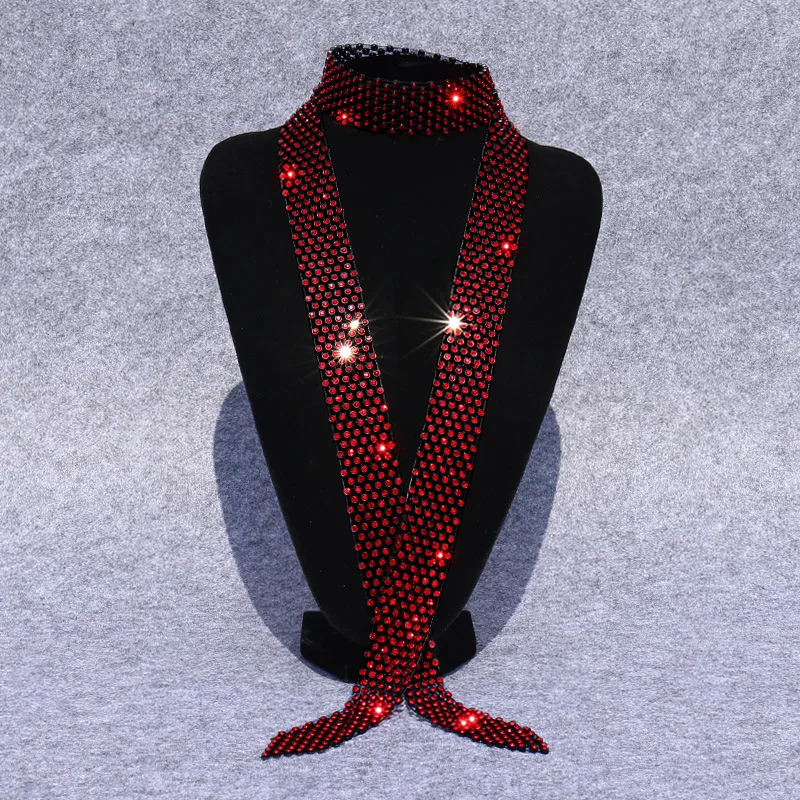 Shiny Rhinestones Ties Men Women New Fashion Sequins Party Night Club Bar Simple Style High Quality Accessories Handmade Ties