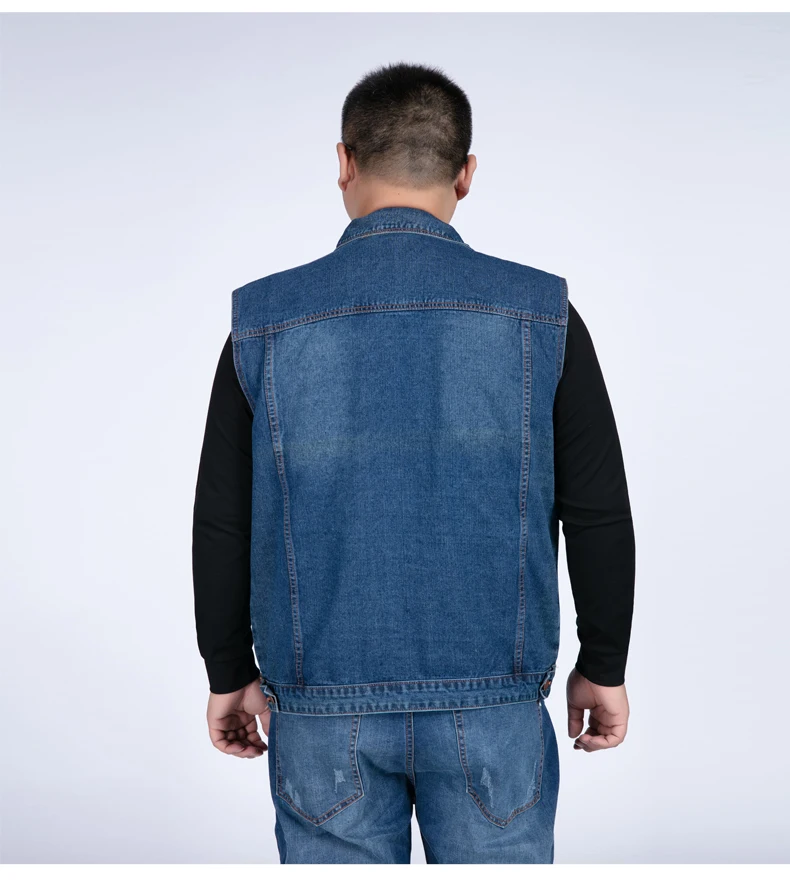 Большой размер 10XL 8XL 6XL 5XL хлопковая джинсовая куртка без рукавов жилет мужской джинсовый жилет мужской ковбойский уличный жилет мужские куртки s