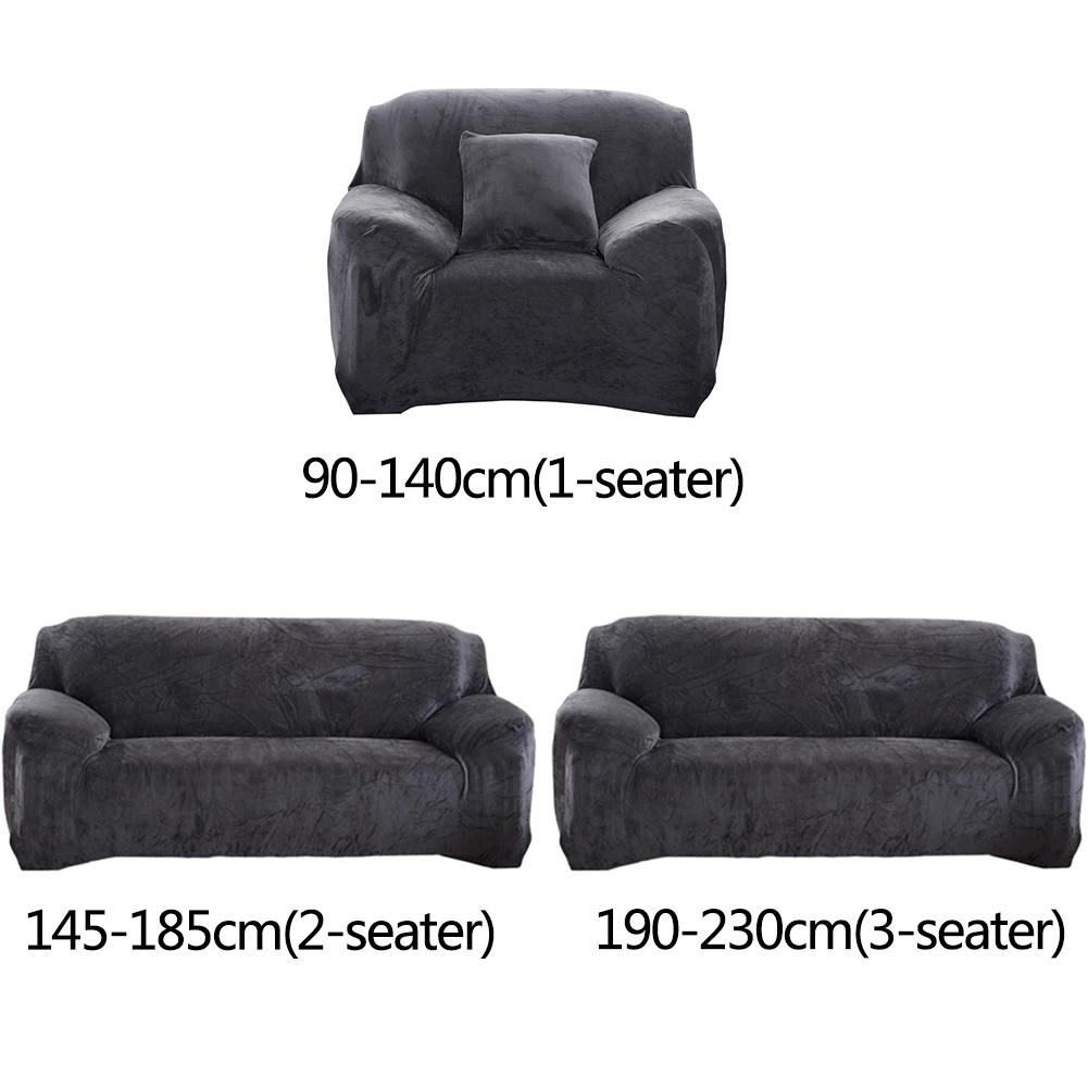 Protective Slipcover Stretch Home Decor Solid Dustproof Sofa Cover Living Room Warm Elastic Thicken Plush Soft Universal Couch
