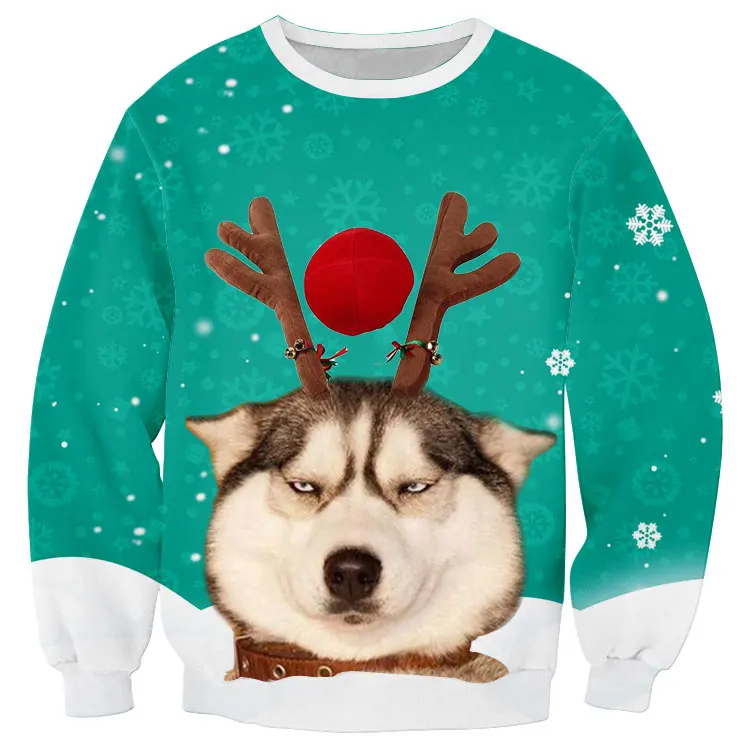 Уродливый Рождественский свитер для влюбленных, сексуальная одежда, свитер унисекс с 3D принтом, Новые свитера и свитера, Забавный Рождественский свитер - Цвет: Size C