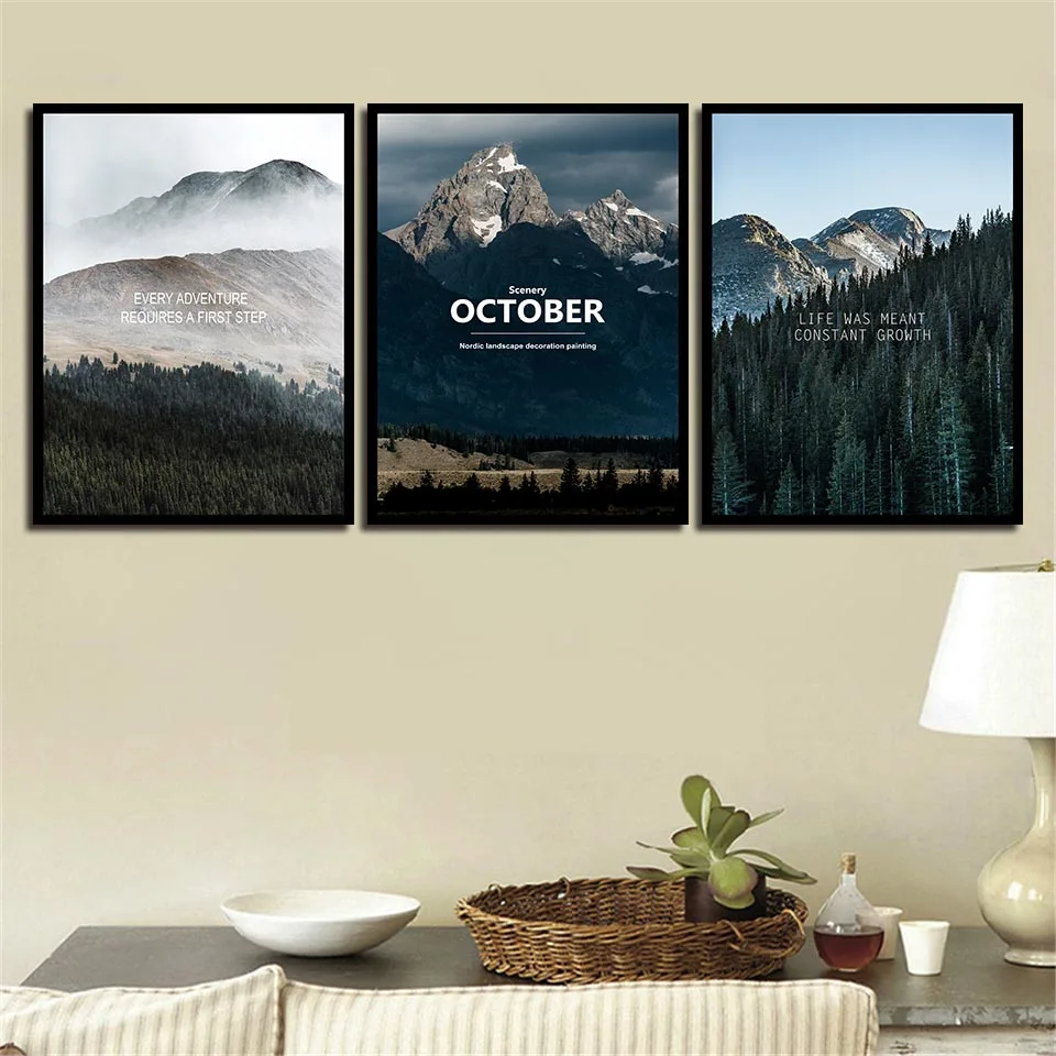 

3 Pcs October Scenery Canvas Painting Modern Home Decoration Living Room Bedroom Canvas Print Painting Wall Decor Picture