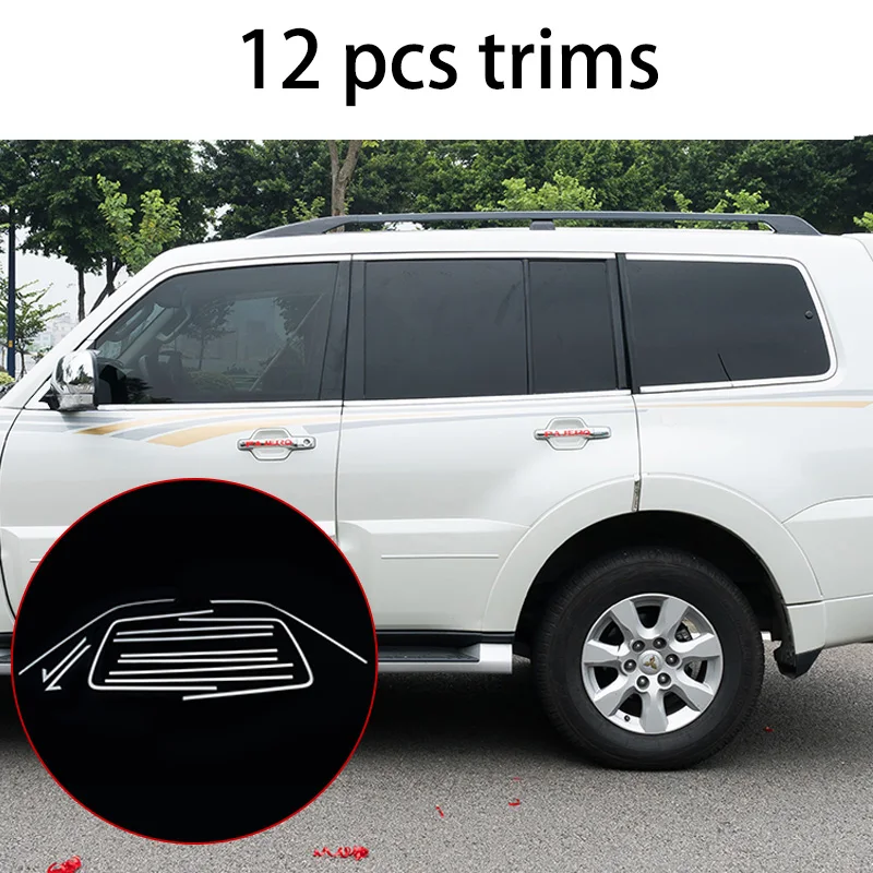 Нержавеющая сталь внешняя крышка подоконника для mitsubishi pajero 2006- 2012 2013 стайлинга автомобилей