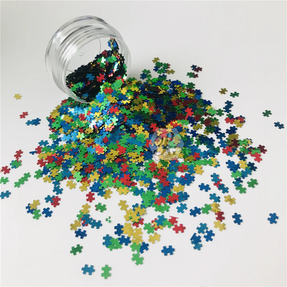PrettyG 1 Box Colorful Puzzle Shape Glitter Sequins for Resin DIY Making Art Craft Nail Body Makeup Decoration Accessories BP-01 | Красота и
