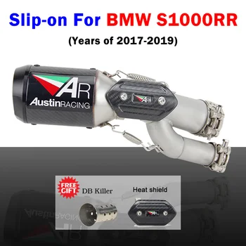 

S1000rr 2017-2019 Slip-on Motorcycle exhaust muffler middle link pipe with Austin racing exhaust for BMW S1000rr 2017 2018 2019