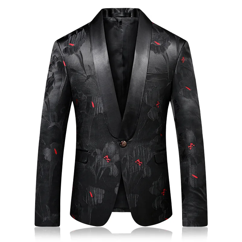 

[White Background] Long-term Do Goods Slim Fit Korean-style Flower Suit High-End Formal Dress Set Men's Marriage Coat