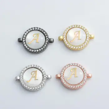 

DIY Shell A-Z 26 Initials Alphabet Letters Connector Charms For Women Men Handmade Bracelet Making Material