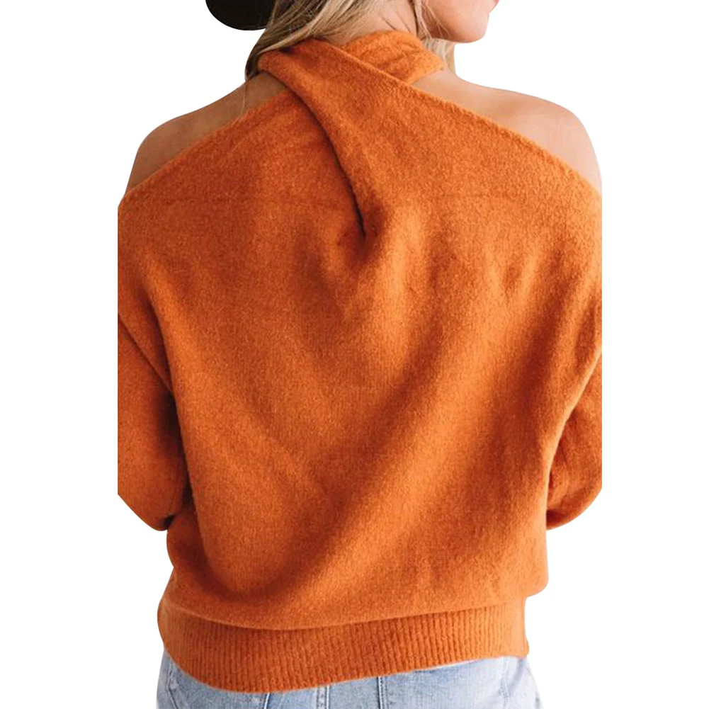 Bohisen 2019 New Women's Fashion Casual Halter Neck Sweater Knitted Stretchy Pullover Sweaters Solid Color Choker Sweater Bohisen 2019 New Women's Fashion Casual Halter Neck Sweater Knitted Stretchy Pullover Sweaters Solid Color Choker Sweater