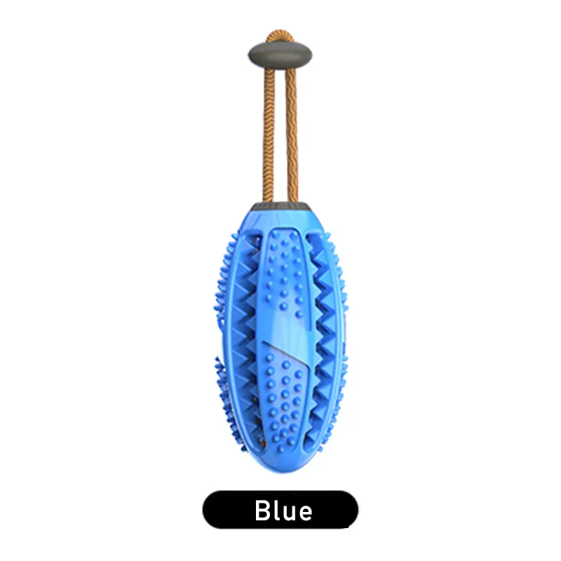 blue Собачьи жевательные протекающие игрушки для кормушек зубная щетка для собак для зубов-моляров очиститель щеточная палочка Щенячий уход за зубами собачьи щеночки - Цвет: blue
