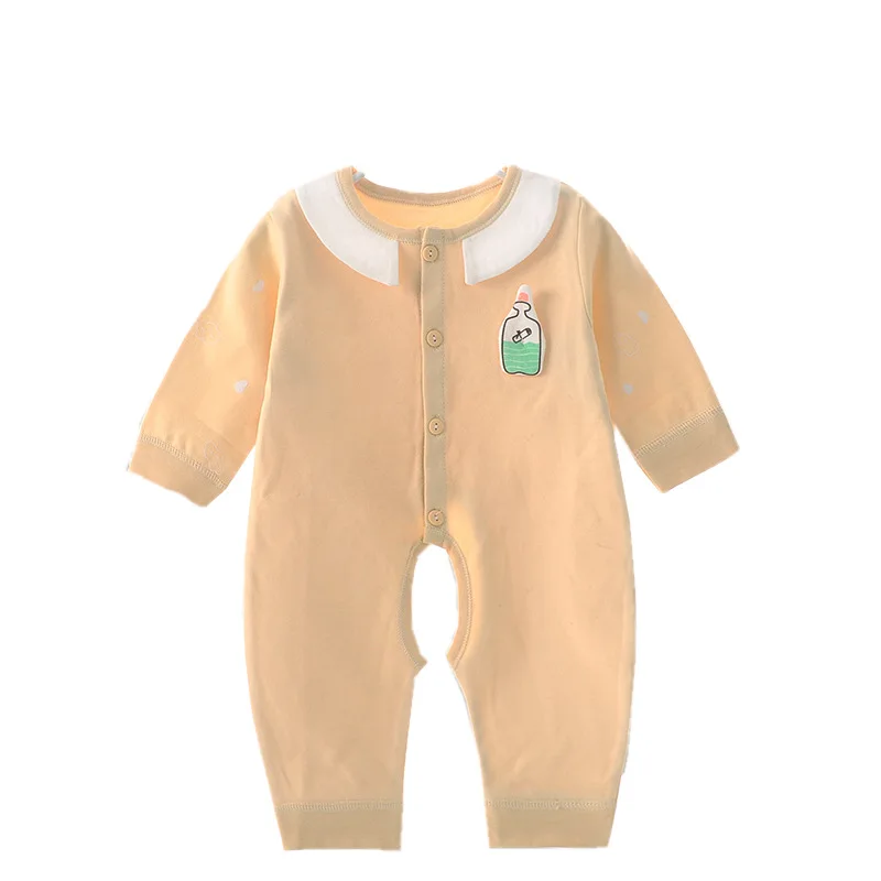 Детский комбинезон для младенцев и маленьких детей; сезон весна-осень; хлопковый комбинезон с длинными рукавами для малышей; одежда для ползания в стиле ретро; H