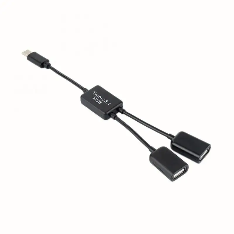 Type-C к двухпортовому USB OTG хаб кабель USB C 2 в 1 разветвитель Кабель шнур разъем адаптер для планшета Android Мышь Клавиатура