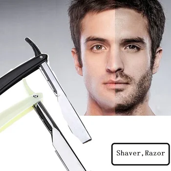 

Manual Shaver Professional Straight Edge Stainless Steel Sharp Barber Razor Folding Shaving Shave with Blade Straight Razor Tool