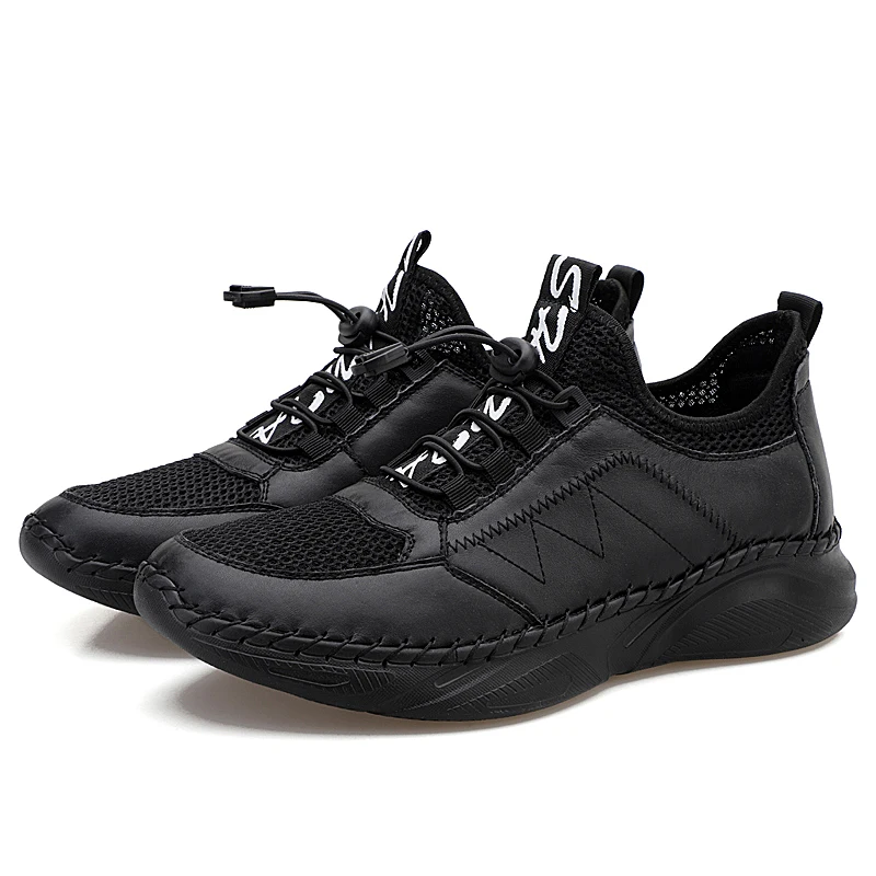 Genuine Leather Men's Casual Shoes Loafers Sneakers Breathable