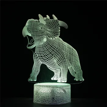 

GiC Cartoon Triceratops 3D Night Light Kawaii Dinasour Cute Baby Gifts Nighty Lamp Acrylic 7 Colors Change Touch & Remote Mylamp