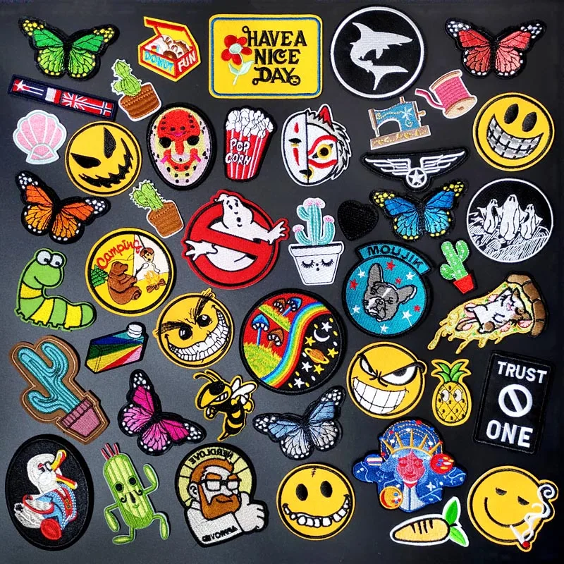 

Butterfly Dog Cactus Badges Clothe Embroidery Patch Applique Ironing Clothing Sewing Supplies Decorative Patches For Clothing