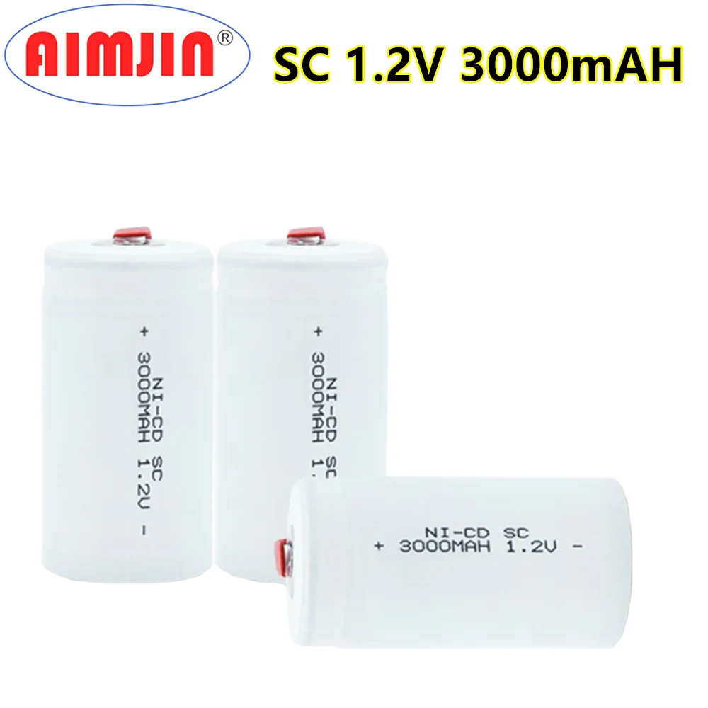 SC1.2V 3000mah Original Screwdriver Electric Drill Batteries SC Ni-Cd Rechargeable Battey with Tab Power Tool NiCd SUBC Cells