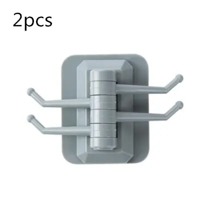 2 шт. крючок для ванной комнаты вращающийся крепкий крючок для полотенец кухонная настенная вешалка дверной крючок-вешалка для ванной комнаты кухонные крючки - Цвет: 2pcs Blue
