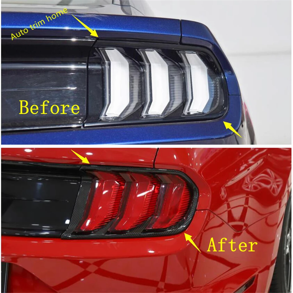 Lapetus задний фонарь задние фары для багажника Накладка для Ford Mustang ABS углеродное волокно/авто аксессуары