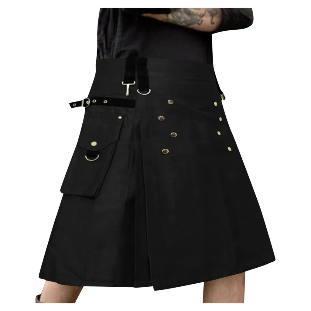 Женская винтажная килт шотландская Готическая мода Кендо карман юбки шотландская одежда плюс размер faldas largas mujer юбка кожаня