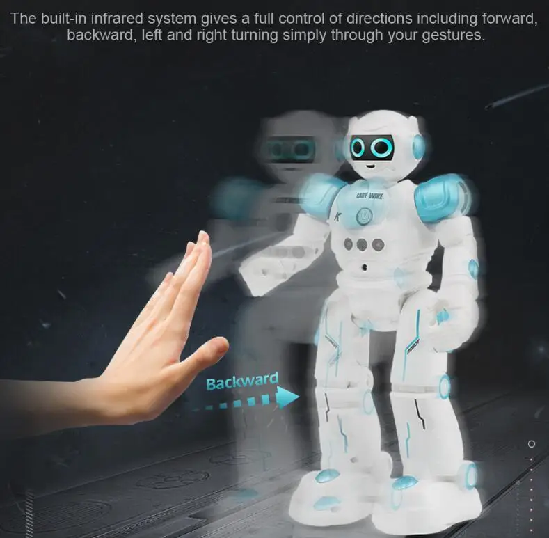 Upgrade Intelligent Programming Gesture Control RC Robot Waling Sliding Dancing Robot Smart Touch Control Robot with LED Light