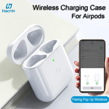

Qi Wireless Charger Case For Airpods Bluetood Charging Case Replacement With Pairing Pop Up Windows For Airpods 1 2 Charger Box