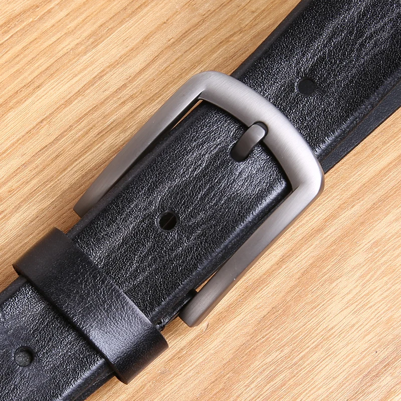 

AETOO vintage genuine leather belt men vintage leather belts men's jeans strap black color wide strapping waistband brown thong