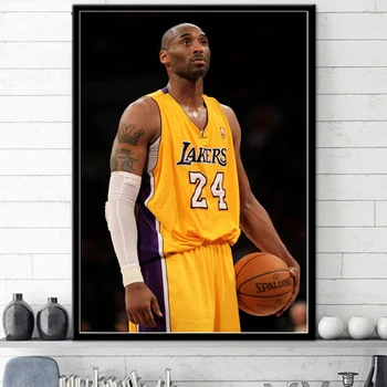 

Great Basketball Player idol Kobe Bryant 24 Poster Modern Simple Living Room Decoration Canvas Painting Wall Art Home Deocor