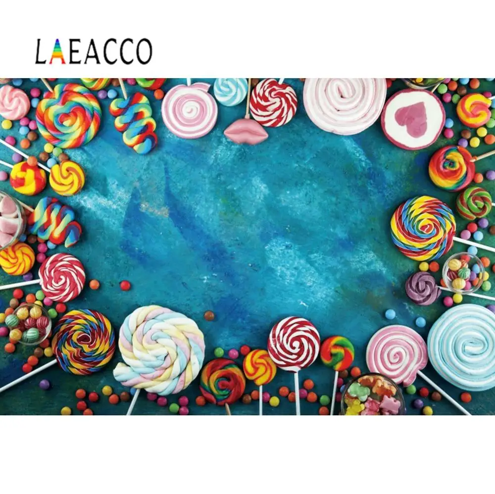 Laeacco Виниловый фон для фотосъемки красочные конфеты леденцы новорожденный