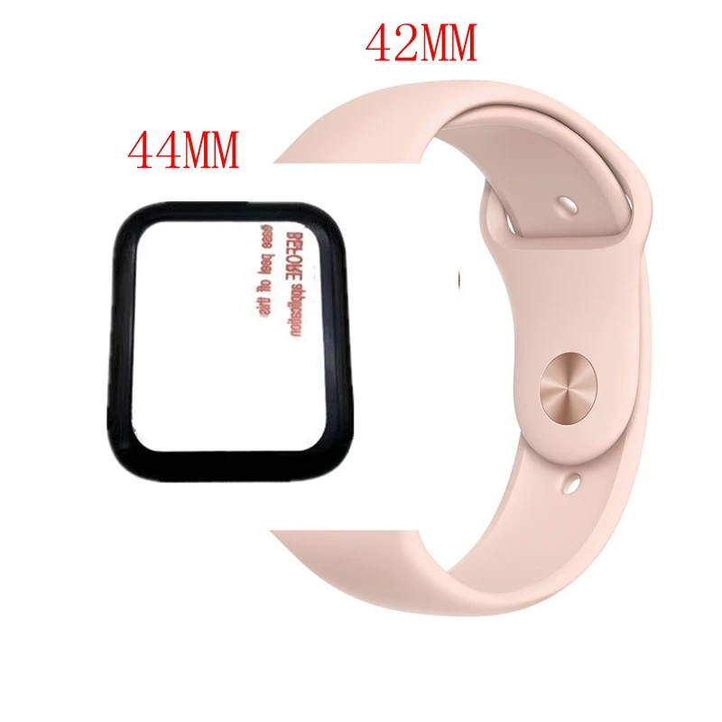 Strap and shell 6 3D HD чехол из закаленного стекла для Apple Watch Series 4 44 мм Защитная пленка для экрана для Apple Watch ремешок 42 мм для IWO12 IWO11 8 - Цвет: Strap and shell 6