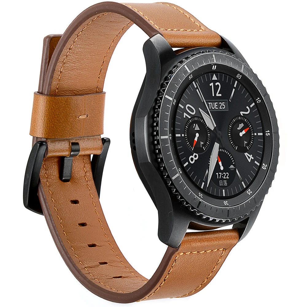 YHNUJM подлинный кожаный полосатый ремешок для samsung gear S3 Frontier/классический Смарт часы браслет ремешок на запястье 22 мм