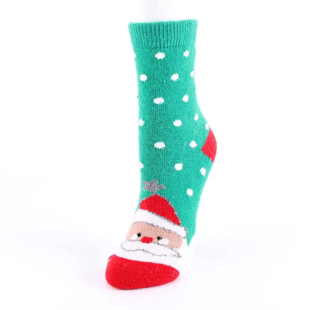 1 пара Для женщин Носки Повседневное Зимний Рождественский Носки Санта Клаус олень Носки хлопок мультфильм Утепленная одежда леди носки, подарок на Рождество