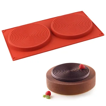 

NICEYARD Spiral Shape Silicone Mold 3D Cake Moulds 2 Holes Peach Baking Accessories Cake Pan For Ice Creams Chocolate Pastry