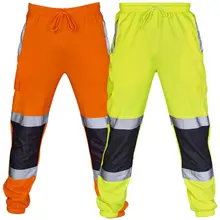 Мужские модные спортивные тренировочные штаны Рабочая флисовая подошва джоггеры желтый черный оранжевый флуоресцентный зеленый